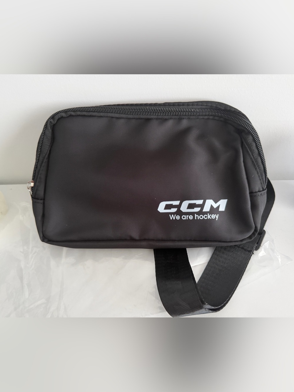 CCM Black Men's Crossbody Belt Bag with Logo
